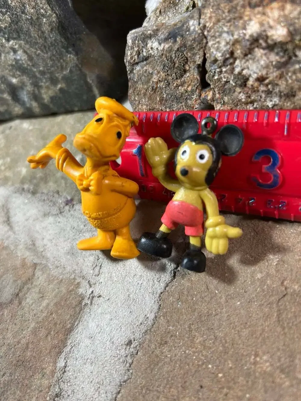 Vintage Rubber Mickey Mouse and Donald Duck Figures